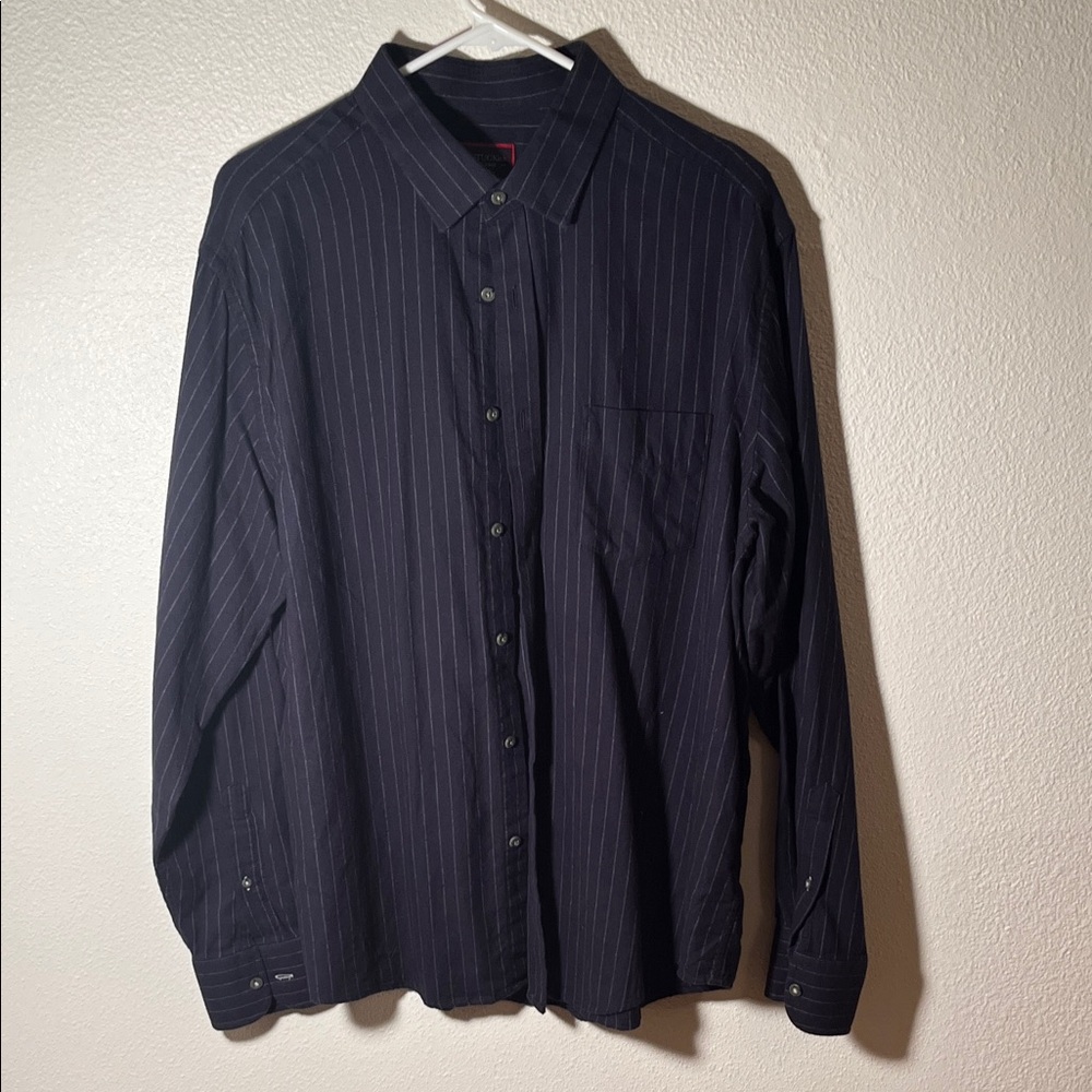UNTUCKit Men's Dark Blue Striped Button-Down Shirt